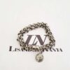 Conjunto Medalha São Bento Banho Prateada Colar + Pulseira