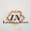 Pulseira Trabalhada Pérolas Elo Oval-425 Banho Ouro Fecho Ímã