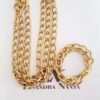 Conjunto Banho Ouro Colar + Pulseira Elos Grumet Grandes Banho