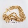Conjunto Banho Ouro Colar + Pulseira Elos Grumet Grandes Banho
