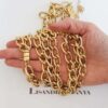 Conjunto Banho Ouro Colar + Pulseira Elos Grumet Grandes Banho