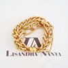Conjunto Banho Ouro Colar + Pulseira 3 Voltas Correntes Mistas