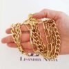 Conjunto Banho Ouro Colar + Pulseira 3 Voltas Correntes Mistas