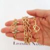 Conjunto 3 Pulseiras Delicadas Pulso Cardíado Coração Banho Ouro