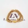 Pulseira Dourada Elo Grumet-98 Fecho Ímã 18cm Conjunto 4 Pulseiras Banho Ouro Moda Corações Rígida e Corrente Aço