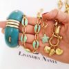 Conjunto 2 Pulseiras + 3 Colares Combinação Turquesa Búzios Estrela do Mar