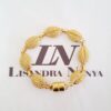 Pulseira Búzios Trabalhados Conectados Banho Ouro Fecho Ímã
