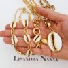 Conjunto 3 Colares + 3 Pulseiras Tema Mar e Verão Banho Ouro