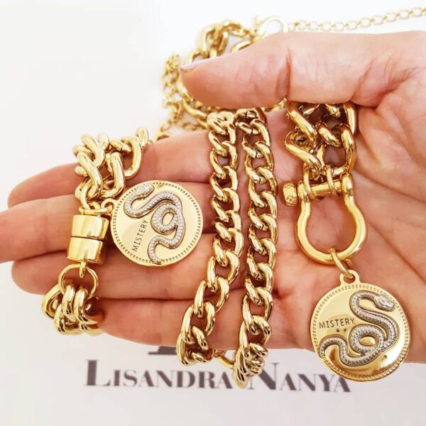 Conjunto Combinado 2 Colares + Pulseira Mistério Elo Grumet Banho Ouro