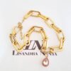 Conjunto Combinado 2 Colares + 2 Pulseiras Elos Retangulares Gigantes Banho Ouro