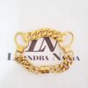 Pulseira Trabalhado Duplo Banho Ouro Elo Oval-425 Banho Ouro