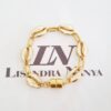 Conjunto 4 Pulseiras Búzios Banho Ouro Detalhe Resina Colorida Fecho Ímã