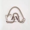Colar Choker Cadeado Trabalhado c/ Strass Banho Prateado Elo Grumet-98