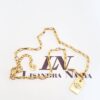 Conjunto 2 Colares Banho Ouro Elo Cadeado Bolinha e Plaquinha Olho Grego