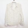 Camisa Feminina Tradicional Manga Longa Off White Botões Encapados