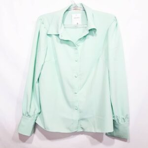 Camisa Feminina Tradicional Manga Princesa Botões Forrados