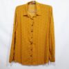 Camisa Feminina Tradicional Manga Longa Mostarda Estampada