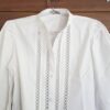 Camisa Feminina Manga Flare Bufante Trabalhado Frontal Botões Forrados
