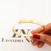 Conjunto 3 Pulseiras Elos Grandes Redondos Grumet Rígida Banho Ouro