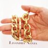 Conjunto 3 Pulseiras Elos Grandes Redondos Grumet Rígida Banho Ouro
