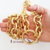 Conjunto Colar Curto Dourado + 3 Pulseiras (8499) Conjunto Colar + 3 Pulseiras Banho Ouro Combinação Elos Redondos