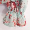 Blusa Feminina Manga Longa Floral c/ Babado Frontal Botões Forrados