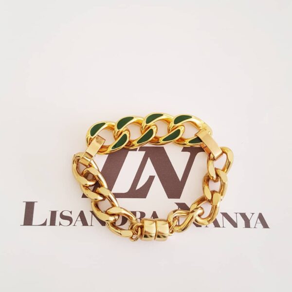Conjunto Banho Ouro Pulseira + 2 Colares Corrente Grossa Diamantada
