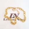 Conjunto Pulseira + 3 Colares Elos Retangulares e Ovais Grandes Banho Ouro