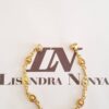 Pulseira Olho Grego Conectado Pedrinha Verde Banho Ouro Fecho Ímã