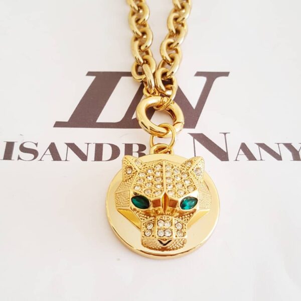 Conjunto Combinado Onça/Pantera Banho Ouro 2 Colares + 2 Pulseiras