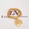Conjunto Árvore da Vida Banho Ouro Recorte Laser Colar + Pulseira