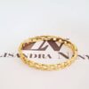 Pulseira Rígida (17cm) Trançado Médio Banho Ouro Fecho Mola