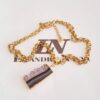 Colar Estalactite Lâmina Pedra Mineral Banho Ouro Curto Elo Português-130