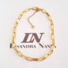 Conjunto Banho Ouro 3 Pulseiras + 2 Colares Combinados Elos Retangulares