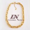 Conjunto Banho Ouro 3 Pulseiras + 2 Colares Combinados Elos Retangulares