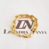 Conjunto Banho Ouro 3 Pulseiras + 2 Colares Combinados Elos Retangulares