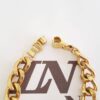 8668f Pulseira Elo Grumet-168 Diamantada Corrente Aço Banho Ouro Fecho Ímã
