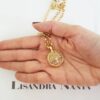 Colar Árvore da Vida Quartzo Rosa Banho Ouro Elo Português-130
