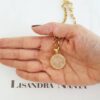Colar Árvore da Vida Quartzo Rosa Banho Ouro Elo Português-130
