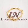 Pulseira Quadradinhos Conectados Banho Ouro Elo Retangular-129