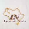 Conjunto 3 Colares Banho Ouro Elos Retangulares Coração Gratidão