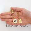 Conjunto 2 Colares Delicados Combinados Olho Grego Banho Ouro Elo Português