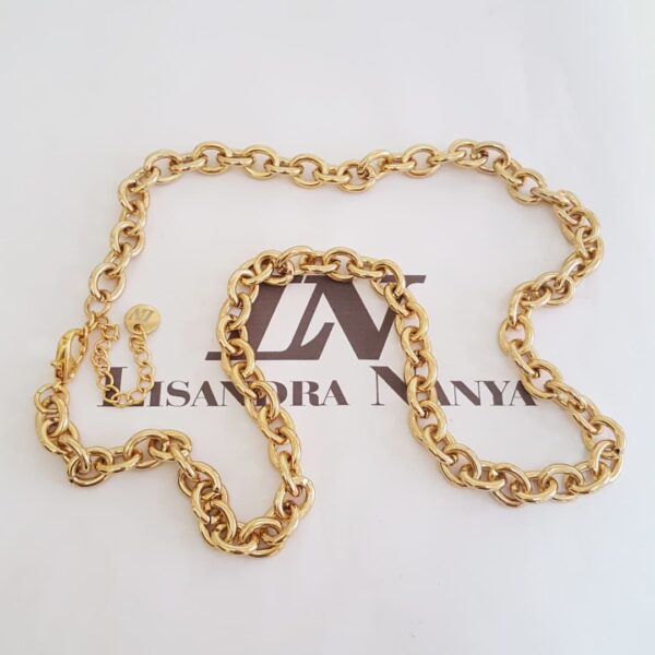 Conjunto 4 Colares Combinados Elos Grandes Banho Ouro Corrente Aço