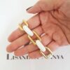 Conjunto 4 Pulseiras Combinadas Detalhe Branco Banho Ouro