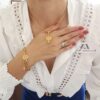 Conjunto Árvore da Vida 22mm  Colar + Pulseira Banho Ouro Corrente Aço