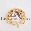 Conjunto 4 Pulseiras Elos Largos Banho Ouro Olho Grego Fecho Mosquete