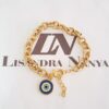 Conjunto 4 Pulseiras Elos Largos Banho Ouro Olho Grego Fecho Mosquete