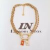 Conjunto Dourado Colar Corrente Aço Banho Ouro Elo Português-106 + 3 Pulseiras Douradas