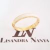 Conjunto Dourado Colar Corrente Aço Banho Ouro Elo Português-106 + 3 Pulseiras Douradas