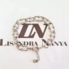 Conjunto Prateado 4 Pulseiras Corrente Aço c/ Banho Elo Grande Fecho Mosquete